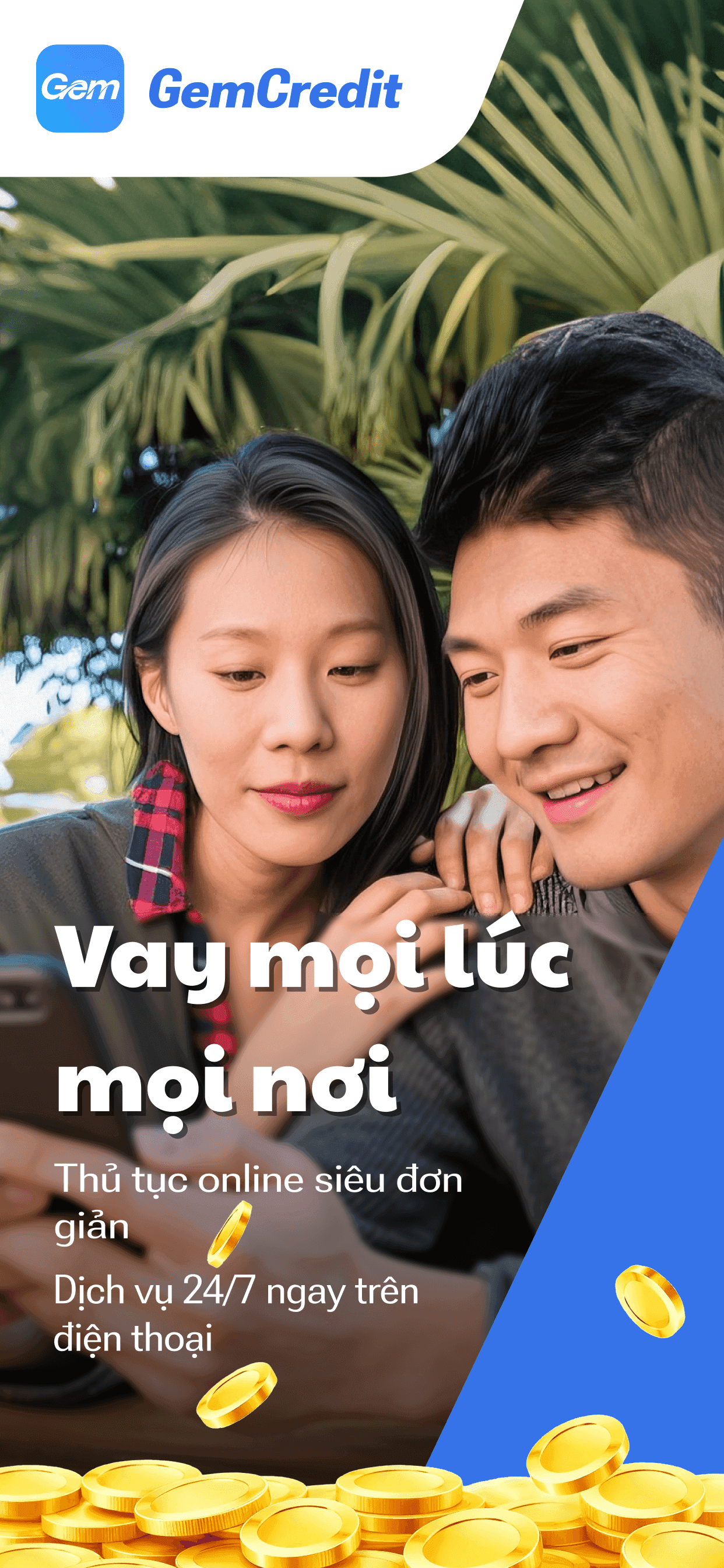 Vay mọi lúc mọi nơi với Gemcredit